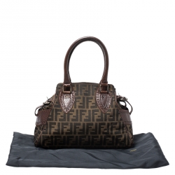 Pre Owned Fendi Brown Canvas Small Zucca Chef De Jour Bag