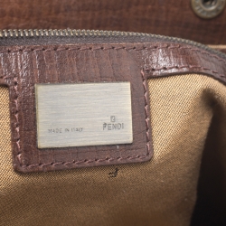 Pre Owned Fendi Brown Canvas Small Zucca Chef De Jour Bag