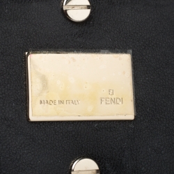 Pre Owned Fendi Black Pebbled Leather Large Mia Shoulder Bag