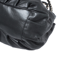 Pre Owned Fendi Black Pebbled Leather Large Mia Shoulder Bag