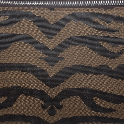 Pre Owned Fendi Brown/Black Tiger Print Canvas Shoulder Bag