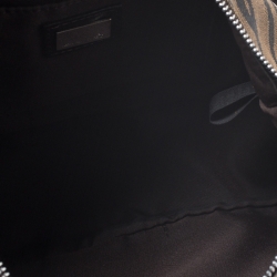 Pre Owned Fendi Brown/Black Tiger Print Canvas Shoulder Bag
