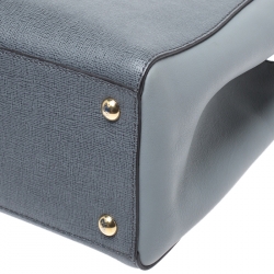 Pre Owned Fendi Grey Leather Mini 2Jours Tote