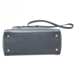 Pre Owned Fendi Grey Leather Mini 2Jours Tote