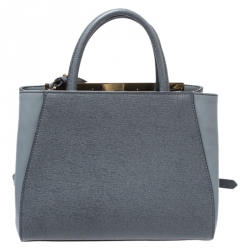 Pre Owned Fendi Grey Leather Mini 2Jours Tote