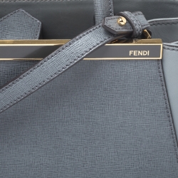 Pre Owned Fendi Grey Leather Mini 2Jours Tote