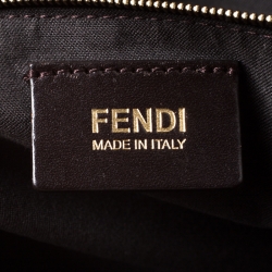 Pre Owned Fendi Tobacco/Brown Pequin Striped Canvas and Leather Tote