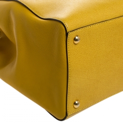 Pre Owned Fendi Yellow Leather Medium 2Jours Tote