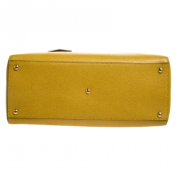 Pre Owned Fendi Yellow Leather Medium 2Jours Tote