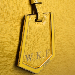 Pre Owned Fendi Yellow Leather Medium 2Jours Tote