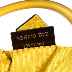 Pre Owned Fendi Yellow Leather Medium 2Jours Tote