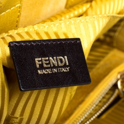 Pre Owned Fendi Yellow Leather Medium 2Jours Tote