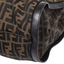 Pre Owned Fendi Tobacco Zucca Canvas and Leather Tote