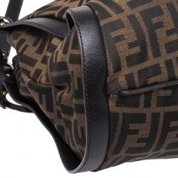 Pre Owned Fendi Tobacco Zucca Canvas and Leather Tote