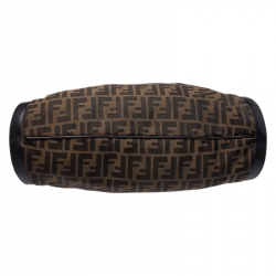 Pre Owned Fendi Tobacco Zucca Canvas and Leather Tote