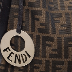 Pre Owned Fendi Tobacco Zucca Canvas and Leather Tote