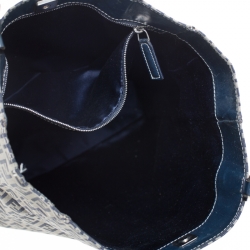Pre Owned Fendi Blue/Beige Zucchino Canvas Tote