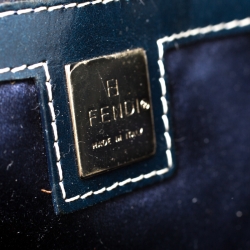 Pre Owned Fendi Blue/Beige Zucchino Canvas Tote