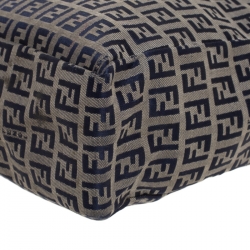 Pre Owned Fendi Blue/Beige Zucchino Canvas Tote