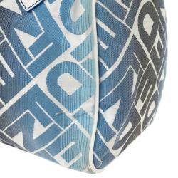 Pre Owned Fendi Forever Blue and White Boston Bag