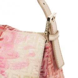 مملوكة مسبقًا Fendi Pink and White Floral Zucchino Forever Mamma Flap Bag