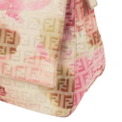 مملوكة مسبقًا Fendi Pink and White Floral Zucchino Forever Mamma Flap Bag
