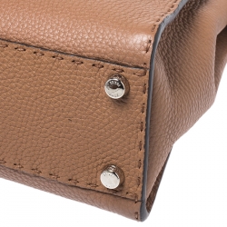 Pre Owned Fendi Tan Selleria Leather Medium Peekaboo Top Handle Bag