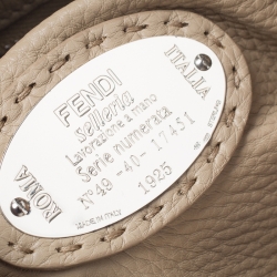 Pre Owned Fendi Tan Selleria Leather Medium Peekaboo Top Handle Bag