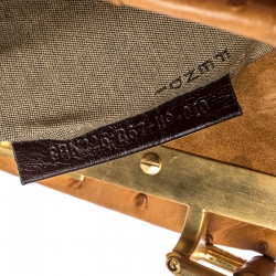 Pre Owned Fendi Tan Ostrich Medium Peekaboo Top Handle Bag