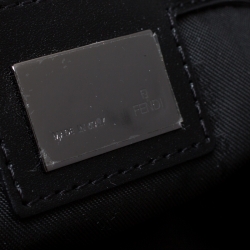 Pre Owned Fendi Black Zucchino Canvas and Leather Mama Baguette Bag