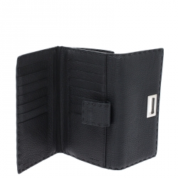 Pre Owned Fendi Black Selleria Leather Peekaboo Long Wallet