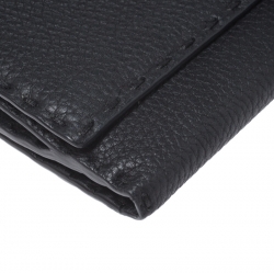 Pre Owned Fendi Black Selleria Leather Peekaboo Long Wallet