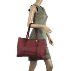 مملوكة مسبقًا Fendi Red Zucchino Canvas Grande Shopping Bag