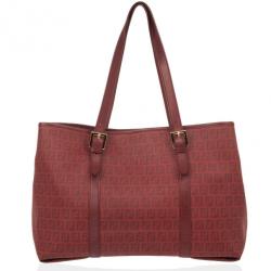 مملوكة مسبقًا Fendi Red Zucchino Canvas Grande Shopping Bag
