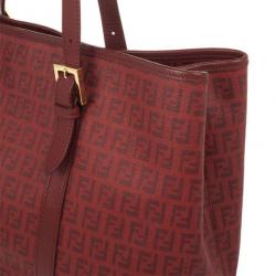 مملوكة مسبقًا Fendi Red Zucchino Canvas Grande Shopping Bag