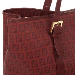 مملوكة مسبقًا Fendi Red Zucchino Canvas Grande Shopping Bag