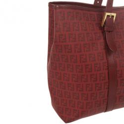 مملوكة مسبقًا Fendi Red Zucchino Canvas Grande Shopping Bag
