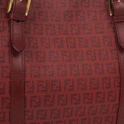 مملوكة مسبقًا Fendi Red Zucchino Canvas Grande Shopping Bag
