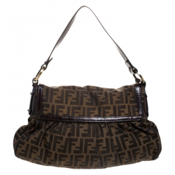 Pre Owned Fendi Tobacco Zucca Canvas Chef Shoulder Bag