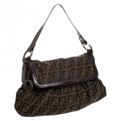 Pre Owned Fendi Tobacco Zucca Canvas Chef Shoulder Bag