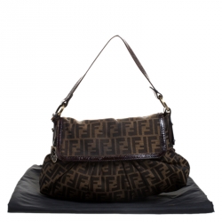 Pre Owned Fendi Tobacco Zucca Canvas Chef Shoulder Bag