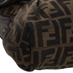 Pre Owned Fendi Tobacco Zucca Canvas Chef Shoulder Bag