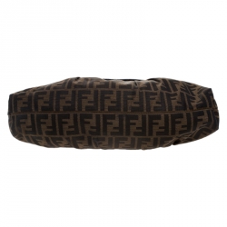 Pre Owned Fendi Tobacco Zucca Canvas Chef Shoulder Bag