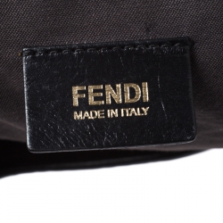 Pre Owned Fendi Black Zucchino Coated Canvas and Leather Chiusura Tote