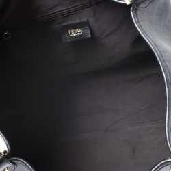 Pre Owned Fendi Black Zucchino Coated Canvas and Leather Chiusura Tote