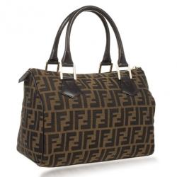 Pre Owned Fendi Zucca Chef Medium Boston Bag