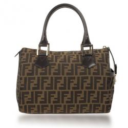 Pre Owned Fendi Zucca Chef Medium Boston Bag