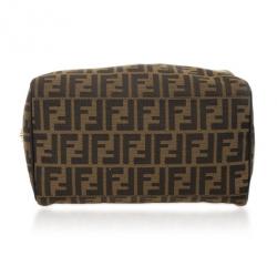 Pre Owned Fendi Zucca Chef Medium Boston Bag