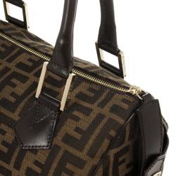 Pre Owned Fendi Zucca Chef Medium Boston Bag