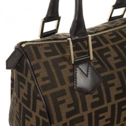 Pre Owned Fendi Zucca Chef Medium Boston Bag